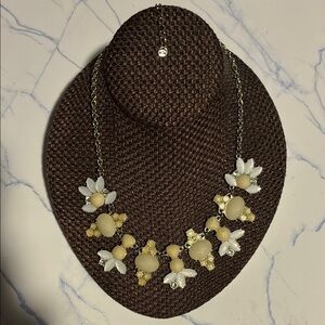 CHANEL Gold and Cream Floral Necklace